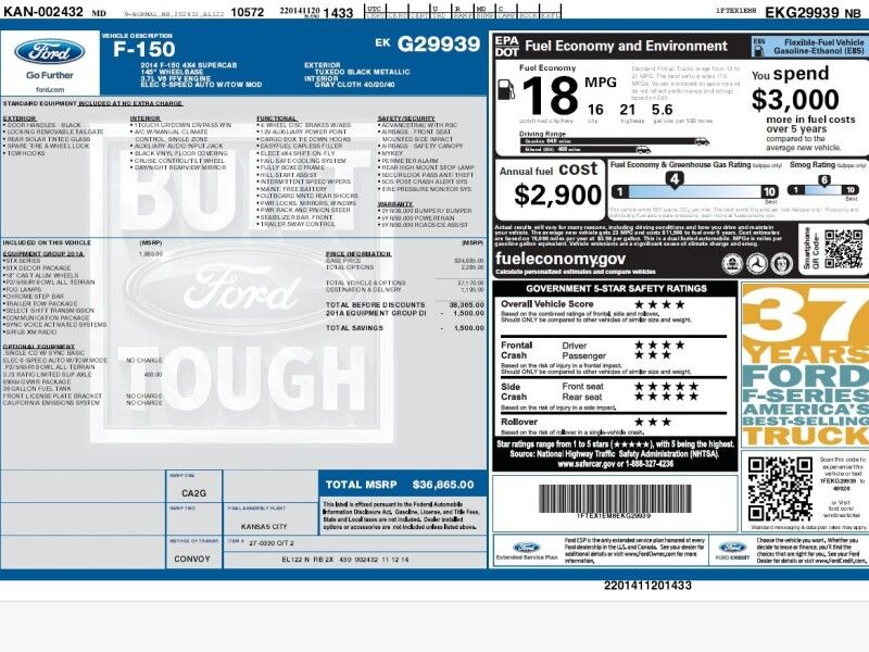 2014 Ford F-150 STX 4WD 2014 Ford F-150 STX 4WD