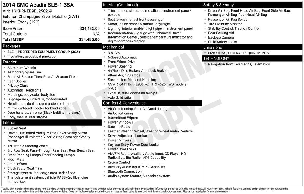 2014 GMC Acadia SLE-1 Lakeland FL