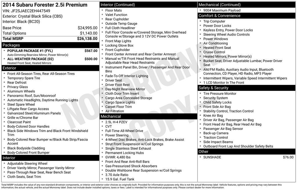 2014 Subaru Forester 2.5i Premium Lakeland FL