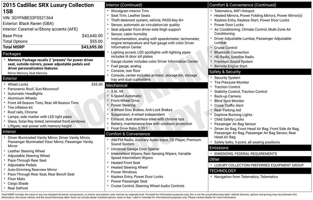 2015 Cadillac SRX Luxury Lakeland FL