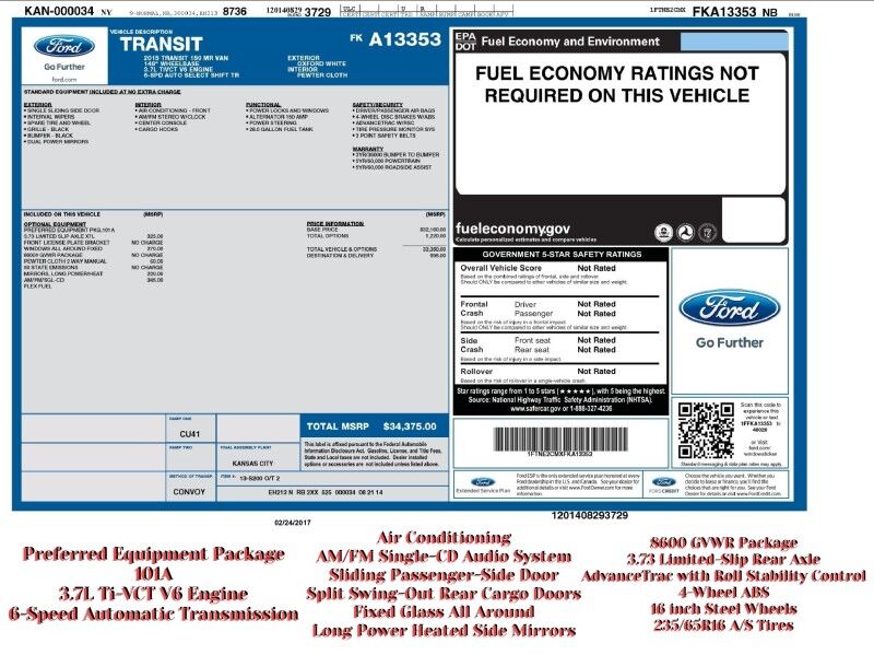2015 Ford Transit-150 Cargo 2015 Ford Transit-150 Cargo