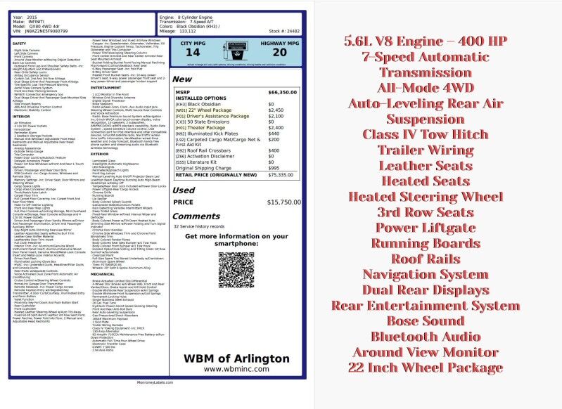 2015 INFINITI QX80 4WD 2015 INFINITI QX80 4WD