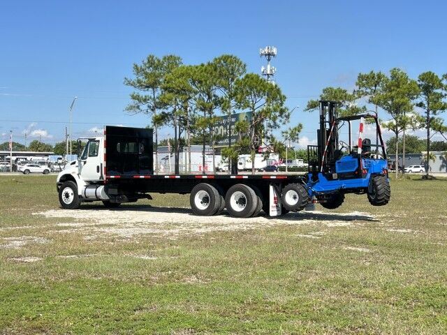 2015 International WorkStar 4700 SBA 24' Steel Flatbed Truck with 5,000 capacity Truck Mounted Forkli Homestead FL 2015 International WorkStar 4700 SBA 24' Steel Flatbed Truck with 5,000 capacity Truck Mounted Forkli Homestead FL