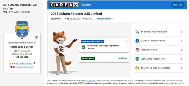 2015 Subaru Forester 2.5i Limited - 1 OWNER - ONLY 55K MILES Webster MA 2015 Subaru Forester 2.5i Limited - 1 OWNER - ONLY 55K MILES Webster MA