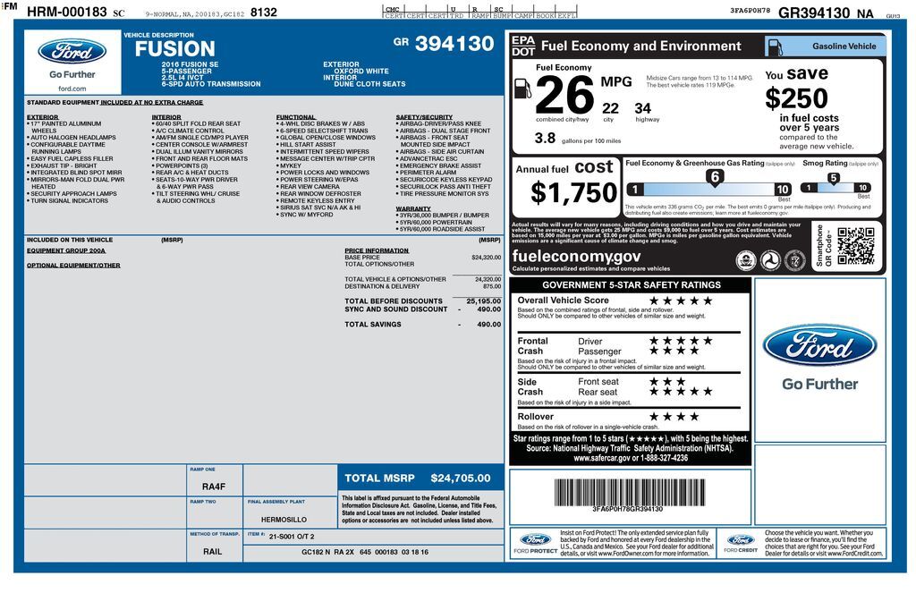 2016 Ford Fusion SE Lakeland FL