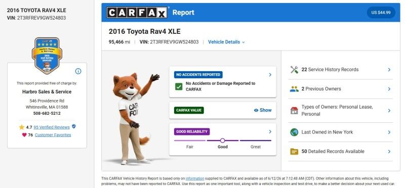 2016 Toyota RAV4 XLE - GREAT SERVICE HISTORY Webster MA 2016 Toyota RAV4 XLE - GREAT SERVICE HISTORY Webster MA