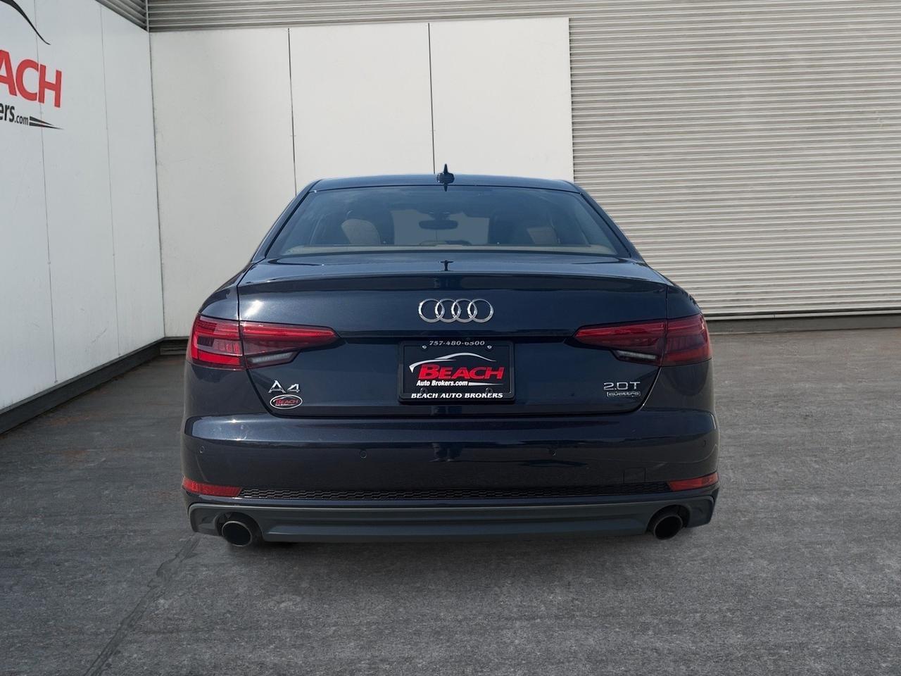 2017 Audi A4, Premium Plus, APPLE CARPLAY, ANDROID AUTO, SUNROOF, HEATED FRONT/BACK SEATS, UNIVERSAL GARAGE DOOR OPENER, POWER MIRRORS, BLUETOOTH, ONLY 1 OWNER! Norfolk VA 2017 Audi A4, Premium Plus, APPLE CARPLAY, ANDROID AUTO, SUNROOF, HEATED FRONT/BACK SEATS, UNIVERSAL GARAGE DOOR OPENER, POWER MIRRORS, BLUETOOTH, ONLY 1 OWNER! Norfolk VA