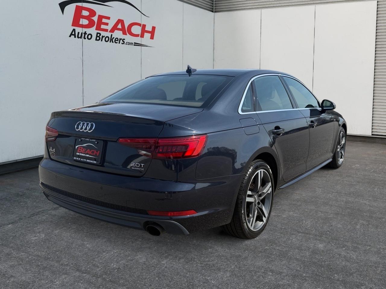 2017 Audi A4, Premium Plus, APPLE CARPLAY, ANDROID AUTO, SUNROOF, HEATED FRONT/BACK SEATS, UNIVERSAL GARAGE DOOR OPENER, POWER MIRRORS, BLUETOOTH, ONLY 1 OWNER! Norfolk VA 2017 Audi A4, Premium Plus, APPLE CARPLAY, ANDROID AUTO, SUNROOF, HEATED FRONT/BACK SEATS, UNIVERSAL GARAGE DOOR OPENER, POWER MIRRORS, BLUETOOTH, ONLY 1 OWNER! Norfolk VA