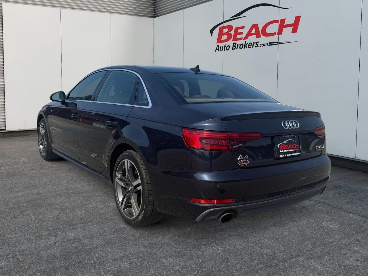 2017 Audi A4, Premium Plus, APPLE CARPLAY, ANDROID AUTO, SUNROOF, HEATED FRONT/BACK SEATS, UNIVERSAL GARAGE DOOR OPENER, POWER MIRRORS, BLUETOOTH, ONLY 1 OWNER! Norfolk VA 2017 Audi A4, Premium Plus, APPLE CARPLAY, ANDROID AUTO, SUNROOF, HEATED FRONT/BACK SEATS, UNIVERSAL GARAGE DOOR OPENER, POWER MIRRORS, BLUETOOTH, ONLY 1 OWNER! Norfolk VA