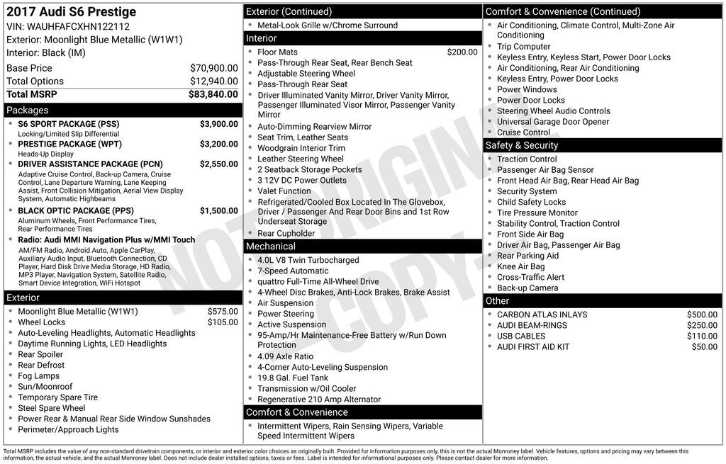 2017 Audi S6 4.0T Prestige Lakeland FL
