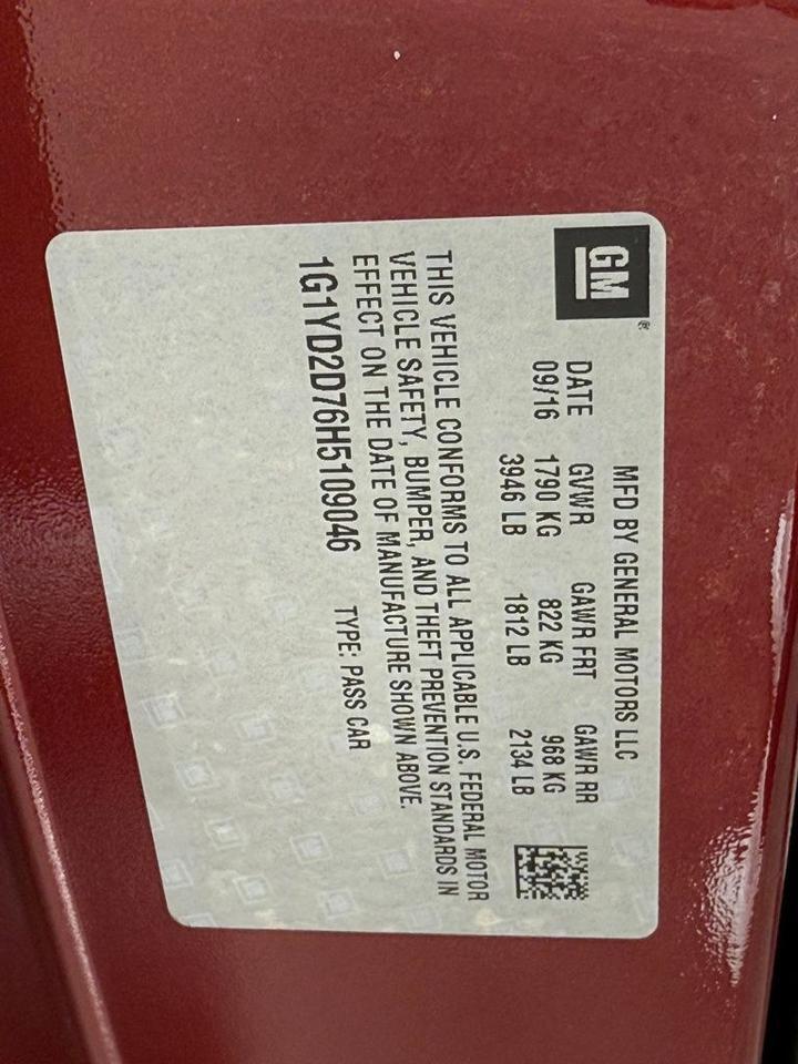 2017 Chevrolet Corvette Stingray Lakeland FL