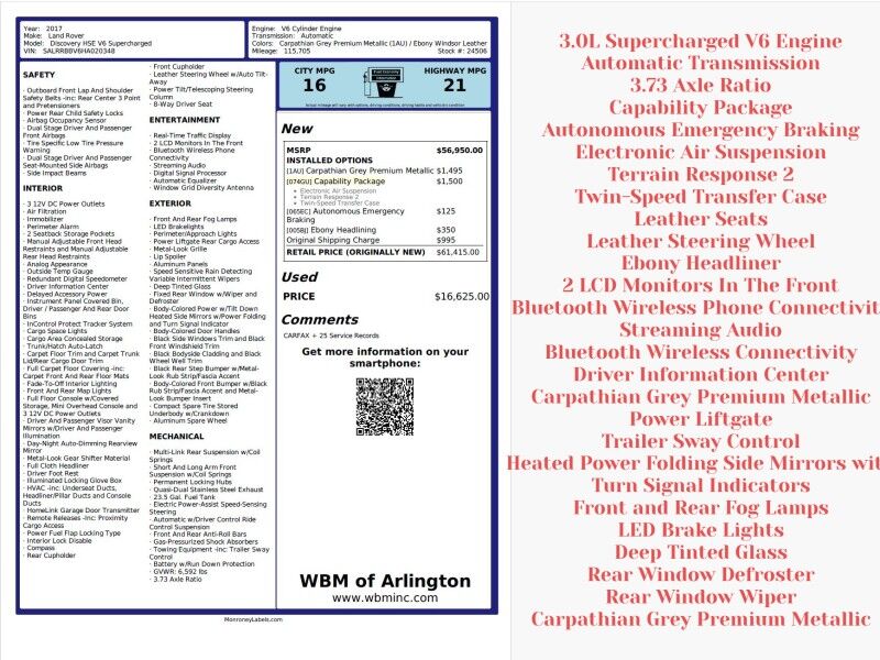 2017 Land Rover Discovery V6 HSE AWD