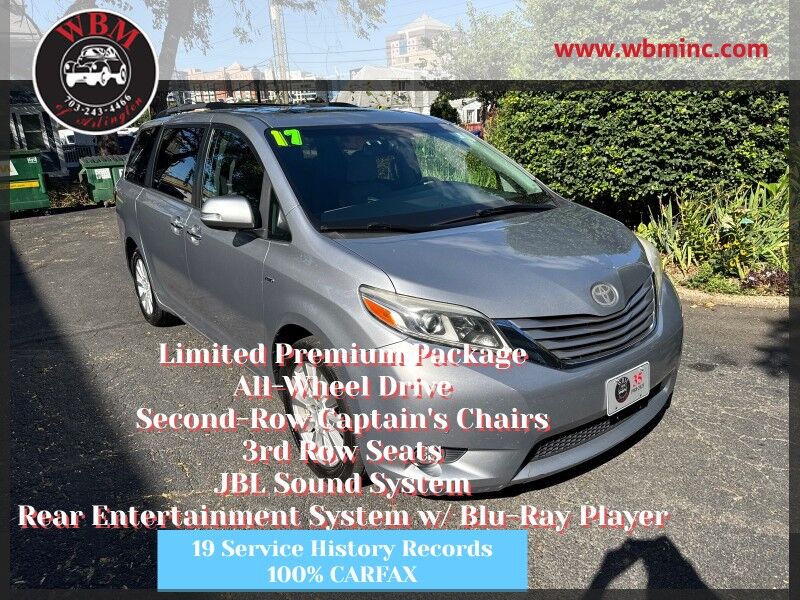 2017 Toyota Sienna Limited Premium AWD 7-Passenger w/ Entertainment Pkg 2017 Toyota Sienna Limited Premium AWD 7-Passenger w/ Entertainment Pkg