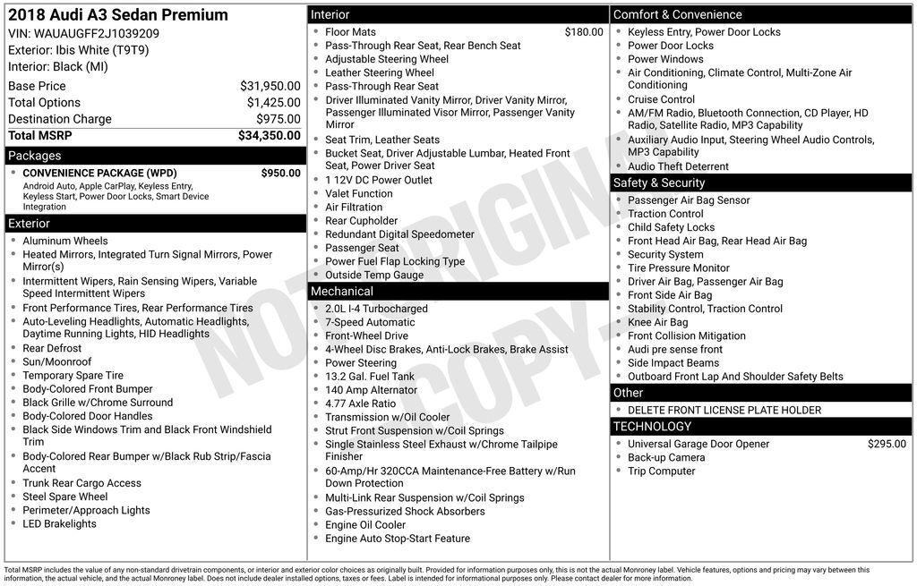 2018 Audi A3 2.0T Premium Lakeland FL
