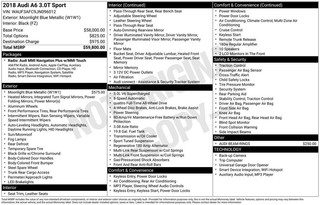 2018 Audi A6 3.0 Lakeland FL