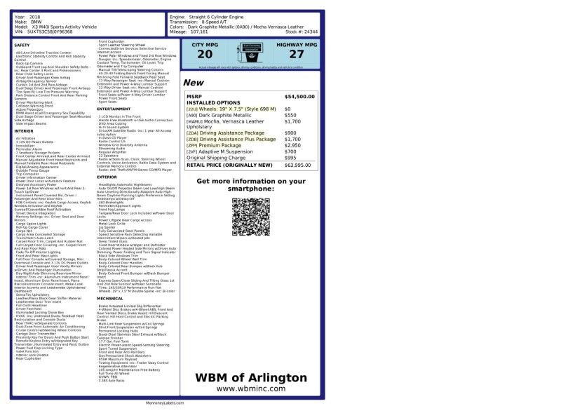 2018 BMW X3 M40i Sports Activity Vehicle 2018 BMW X3 M40i Sports Activity Vehicle