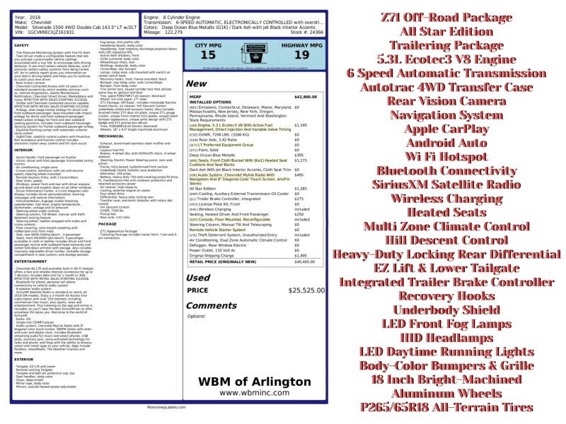 2018 Chevrolet Silverado 1500 LT Double Cab 4WD 2018 Chevrolet Silverado 1500 LT Double Cab 4WD