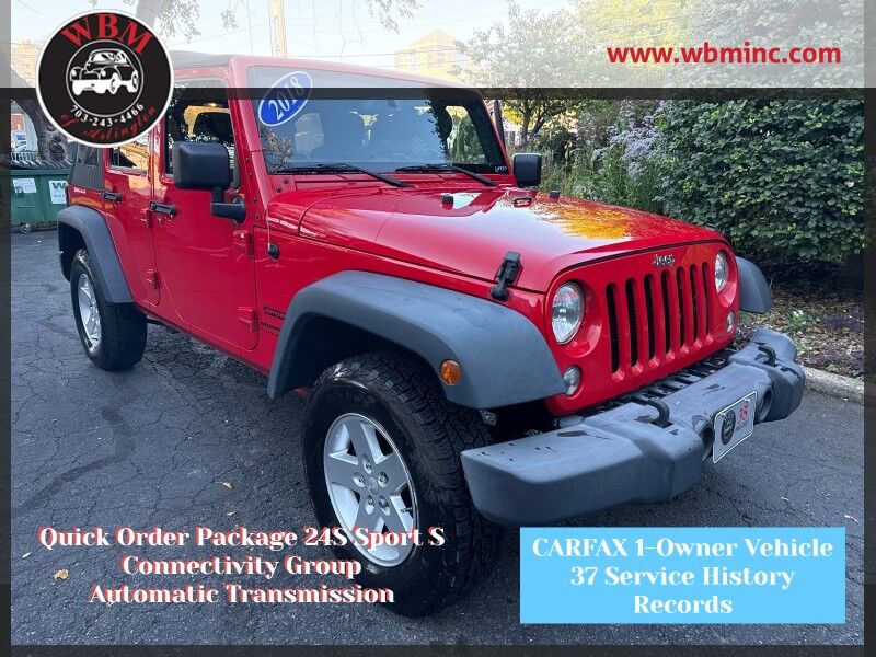 2018 Jeep Wrangler JK Unlimited JK Unlimited Sport S 4WD 2018 Jeep Wrangler JK Unlimited JK Unlimited Sport S 4WD