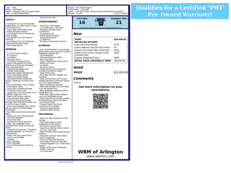 2018 Land Rover Discovery V6 HSE AWD 2018 Land Rover Discovery V6 HSE AWD
