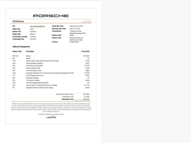 2018 Porsche Macan AWD 2018 Porsche Macan AWD