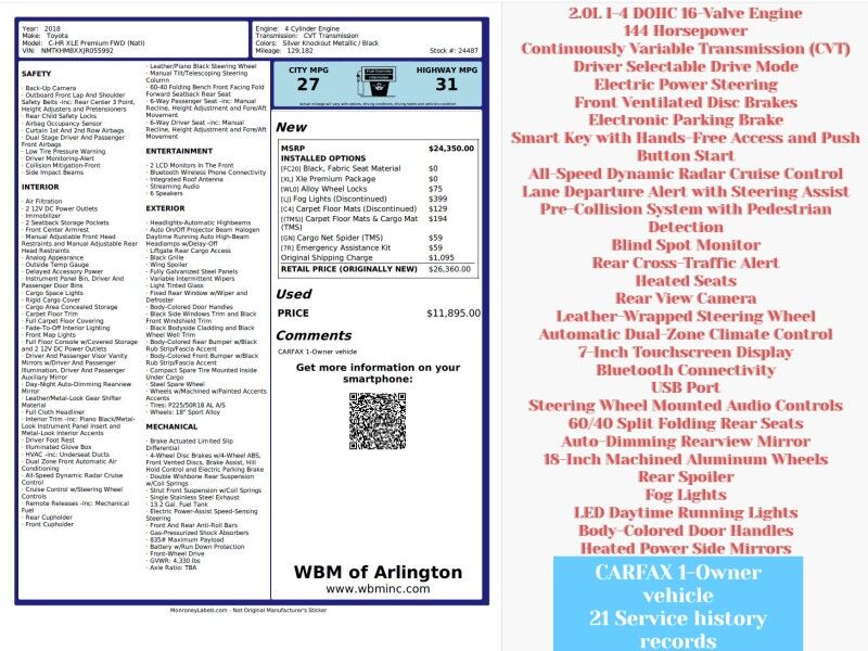 2018 Toyota C-HR XLE Premium 2018 Toyota C-HR XLE Premium