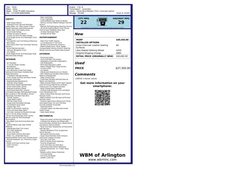 2019 Volvo XC60 T5 Inscription AWD 2019 Volvo XC60 T5 Inscription AWD