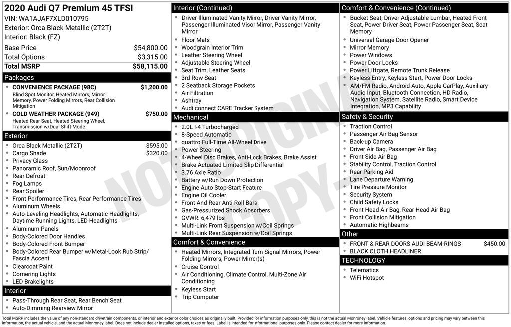2020 Audi Q7 45 Premium Lakeland FL