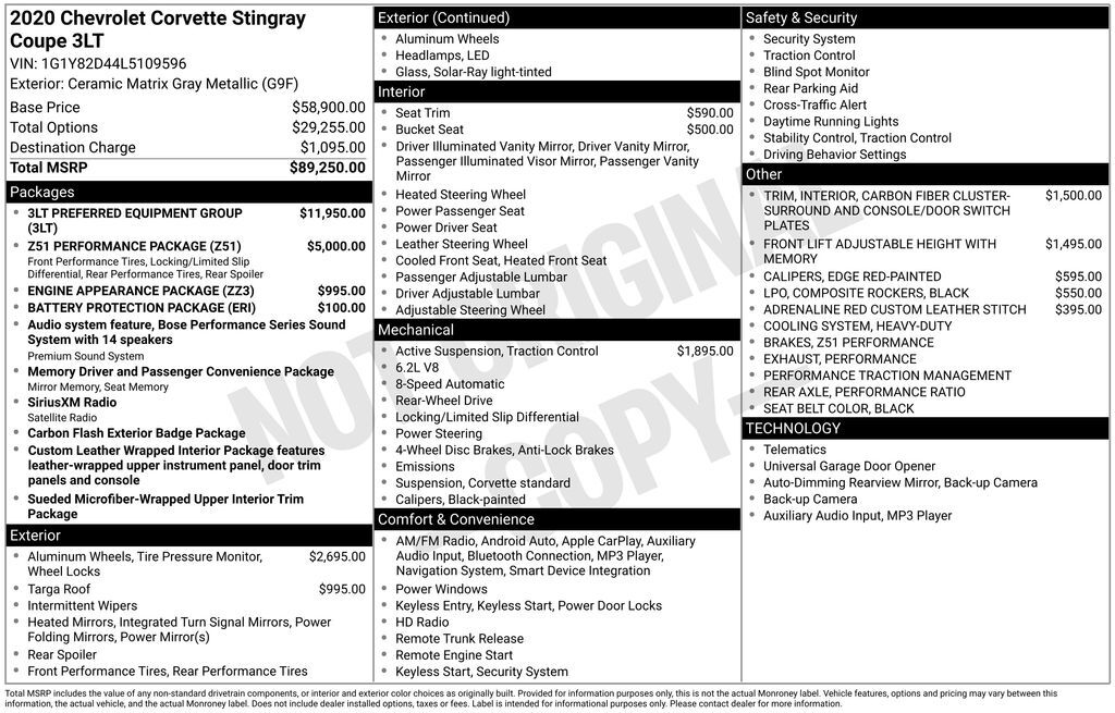 2020 Chevrolet Corvette Stingray Lakeland FL