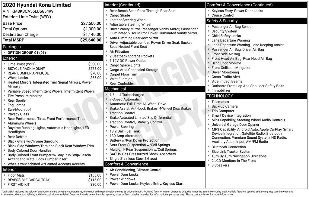 2020 Hyundai Kona Limited Lakeland FL