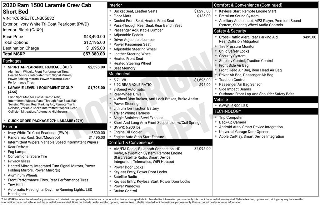 2020 Ram 1500 Laramie Lakeland FL