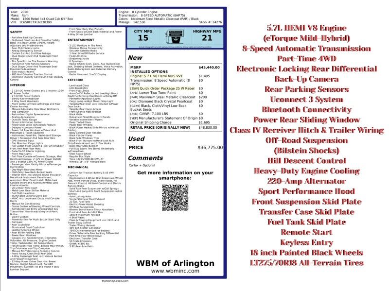 2020 Ram 1500 Rebel 2020 Ram 1500 Rebel