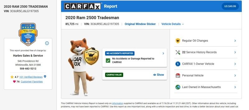 2020 Ram 2500 Tradesman - 1 OWNER - CLEAN Webster MA 2020 Ram 2500 Tradesman - 1 OWNER - CLEAN Webster MA