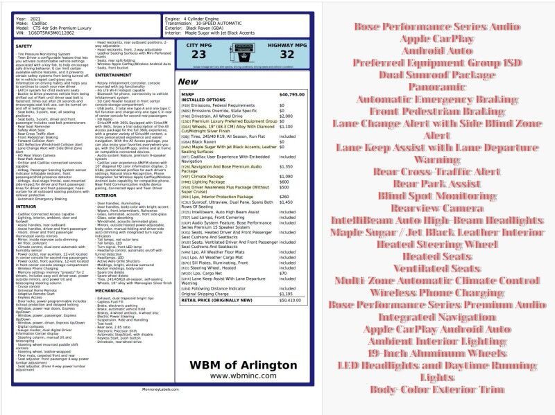 2021 Cadillac CT5 Premium Luxury Sedan RWD 2021 Cadillac CT5 Premium Luxury Sedan RWD