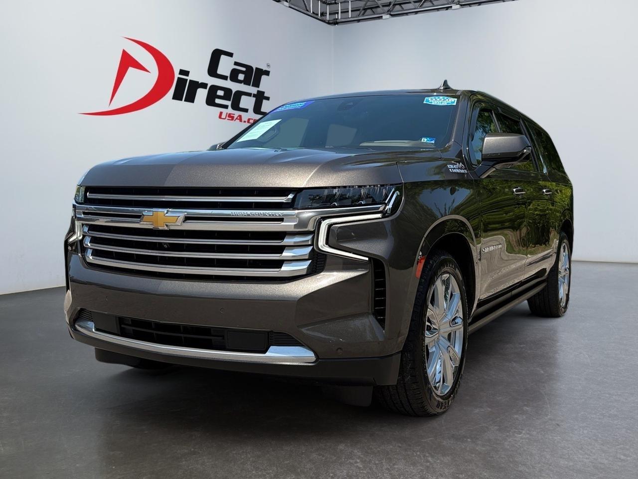2021 Chevrolet Suburban High Country, HEADS-UP DISPLAY, POWER RUNNING BOARDS, POWER LIFTGATE, BLIND SPOT ALERT, LANE KEEP ASSIST, PANORAMIC MOONROOF, APPLE CARPLAY/ANDROID AUTO, 360 BACKUP CAMERA, HEATED & COOLING SEATS, REAR DVD ENTERTAINMENT, LOW MILES, THIS SUV HAS IT AL Virginia Beach VA 2021 Chevrolet Suburban High Country, HEADS-UP DISPLAY, POWER RUNNING BOARDS, POWER LIFTGATE, BLIND SPOT ALERT, LANE KEEP ASSIST, PANORAMIC MOONROOF, APPLE CARPLAY/ANDROID AUTO, 360 BACKUP CAMERA, HEATED & COOLING SEATS, REAR DVD ENTERTAINMENT, LOW MILES, THIS SUV HAS IT AL Virginia Beach VA