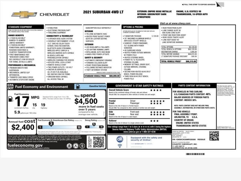 2021 Chevrolet Suburban LT 4WD 2021 Chevrolet Suburban LT 4WD