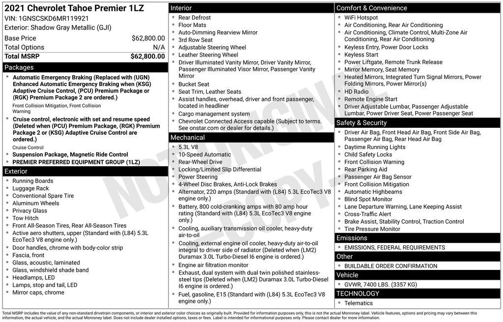 2021 Chevrolet Tahoe Premier Lakeland FL