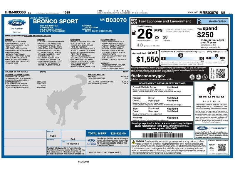2021 Ford Bronco Sport Big Bend 4WD Arlington VA