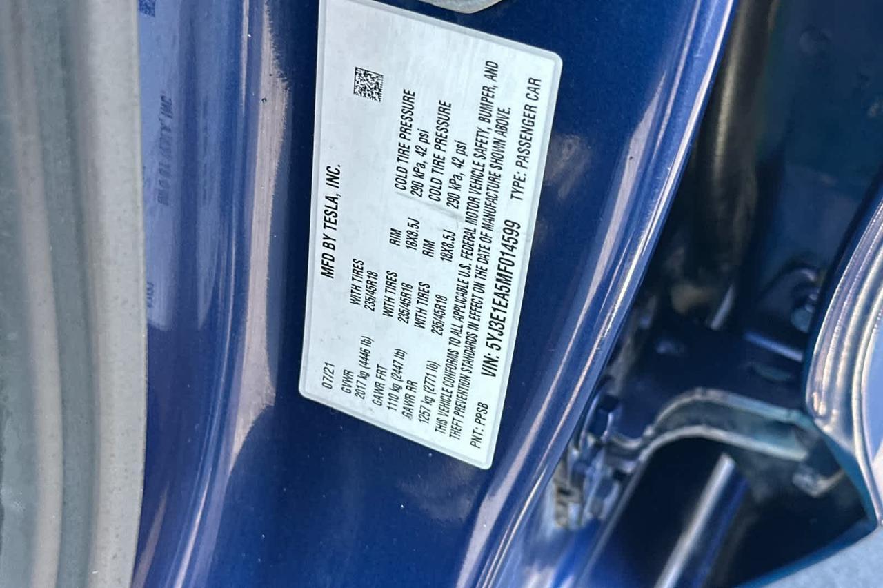 2021 Tesla Model 3 Standard Range Plus Roseville CA