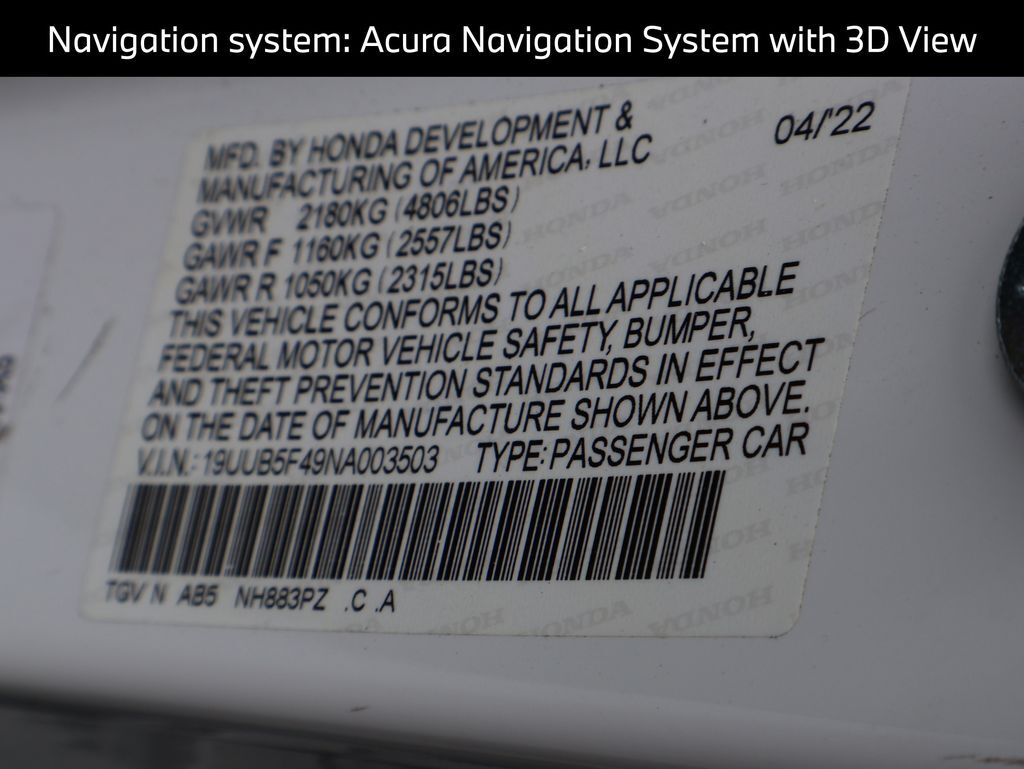 2022 Acura TLX Technology Package