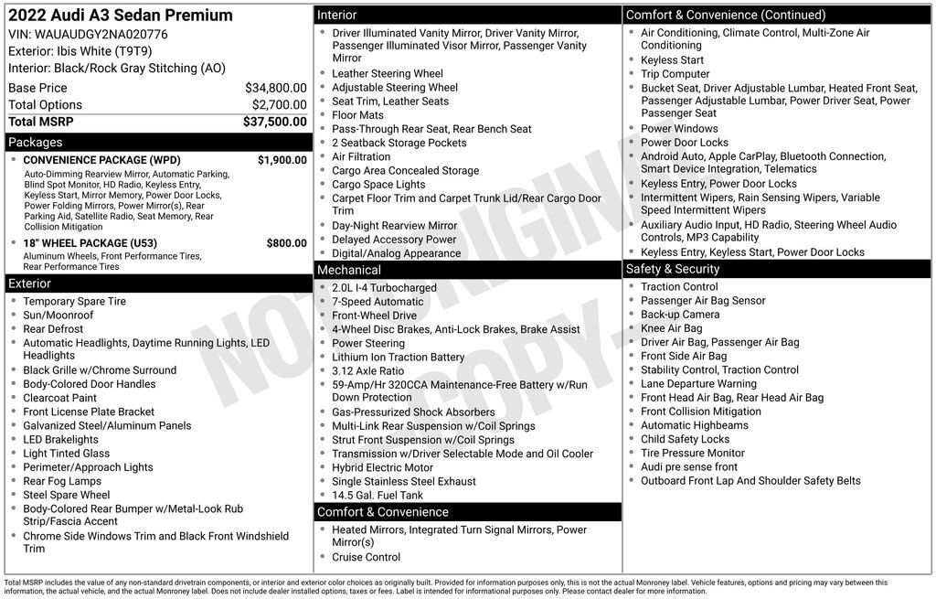 2022 Audi A3 40 Premium Lakeland FL