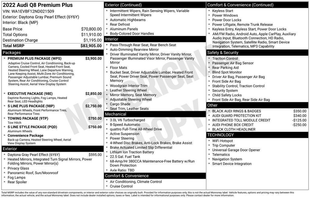 2022 Audi Q8 55 Premium Plus Lakeland FL