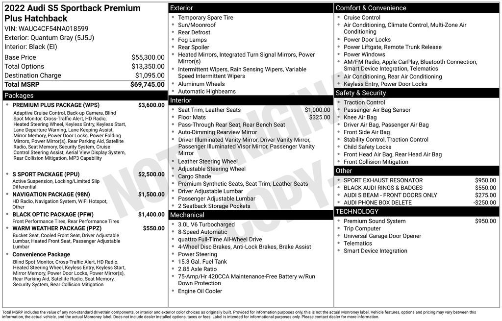 2022 Audi S5 Sportback Premium Plus Lakeland FL