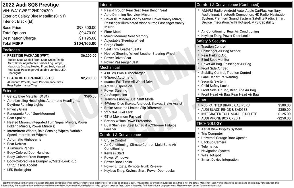 2022 Audi SQ8 4.0T Prestige Lakeland FL