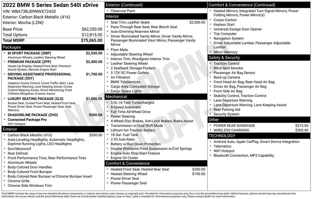 2022 BMW 5 Series 540i xDrive San Clemente CA