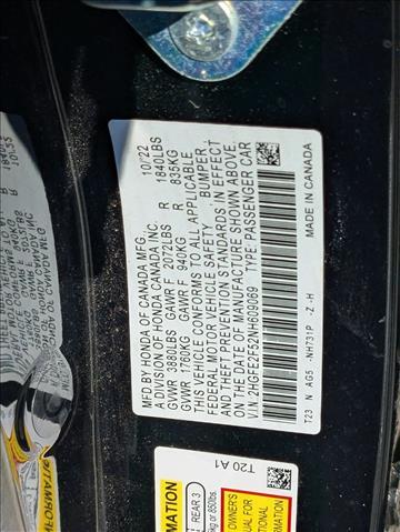 2022 Honda Civic Sedan Sport Roseville CA