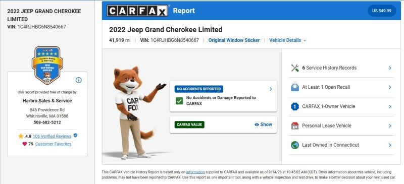 2022 Jeep Grand Cherokee Limited Webster MA 2022 Jeep Grand Cherokee Limited Webster MA
