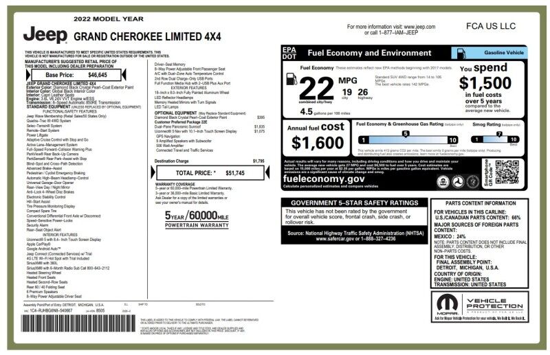 2022 Jeep Grand Cherokee Limited Webster MA 2022 Jeep Grand Cherokee Limited Webster MA