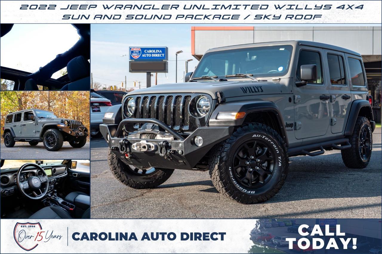 2022 Jeep Wrangler Unlimited Willys 4X4 / Sun And Sound Package / Sky Roof! 2022 Jeep Wrangler Unlimited Willys 4X4 / Sun And Sound Package / Sky Roof!