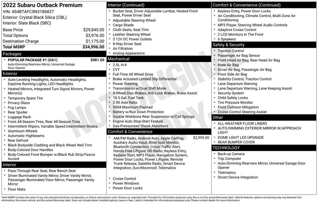 2022 Subaru Outback Premium Lakeland FL
