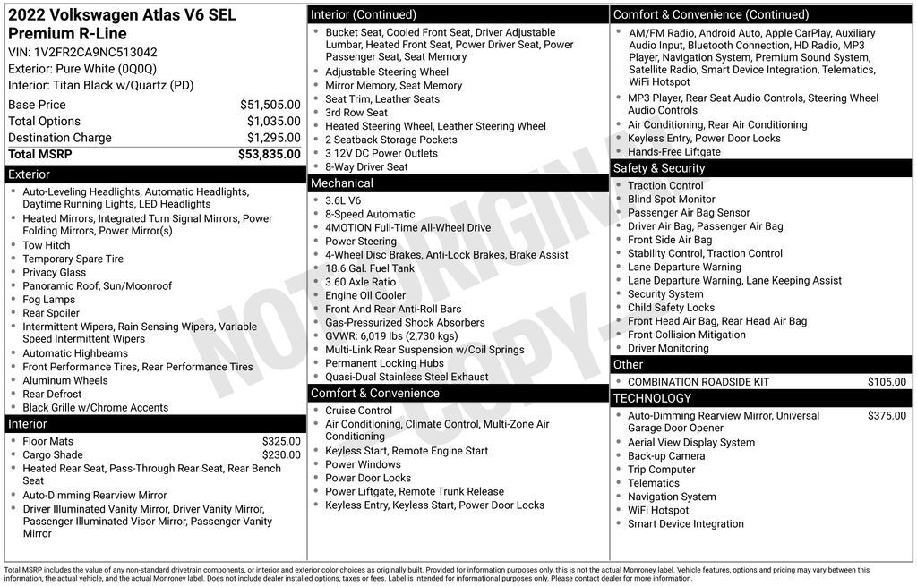 2022 Volkswagen Atlas 3.6L V6 SEL Premium R-Line Lakeland FL